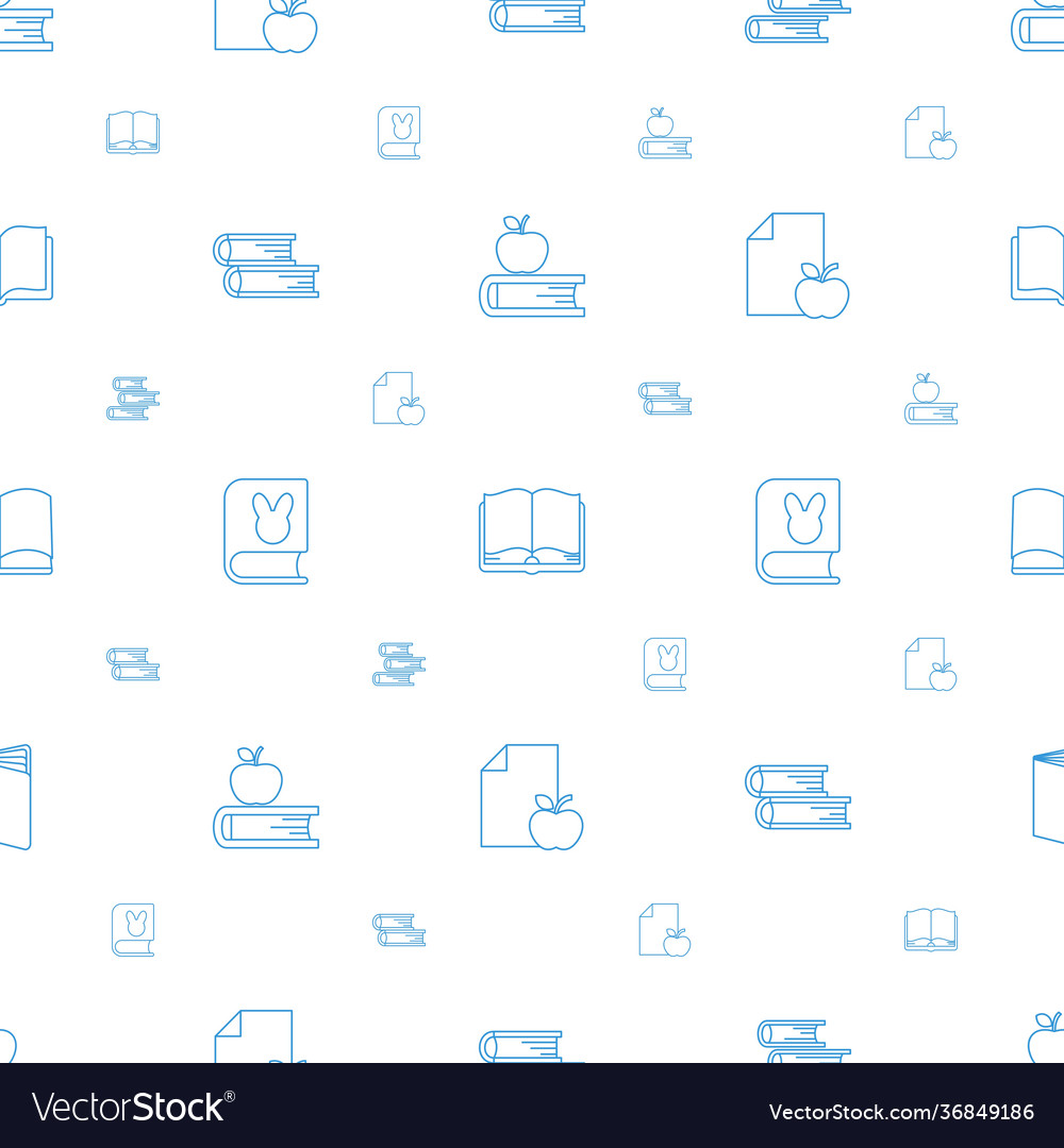 Library icons pattern seamless white background vector image Library icons pattern seamless white background