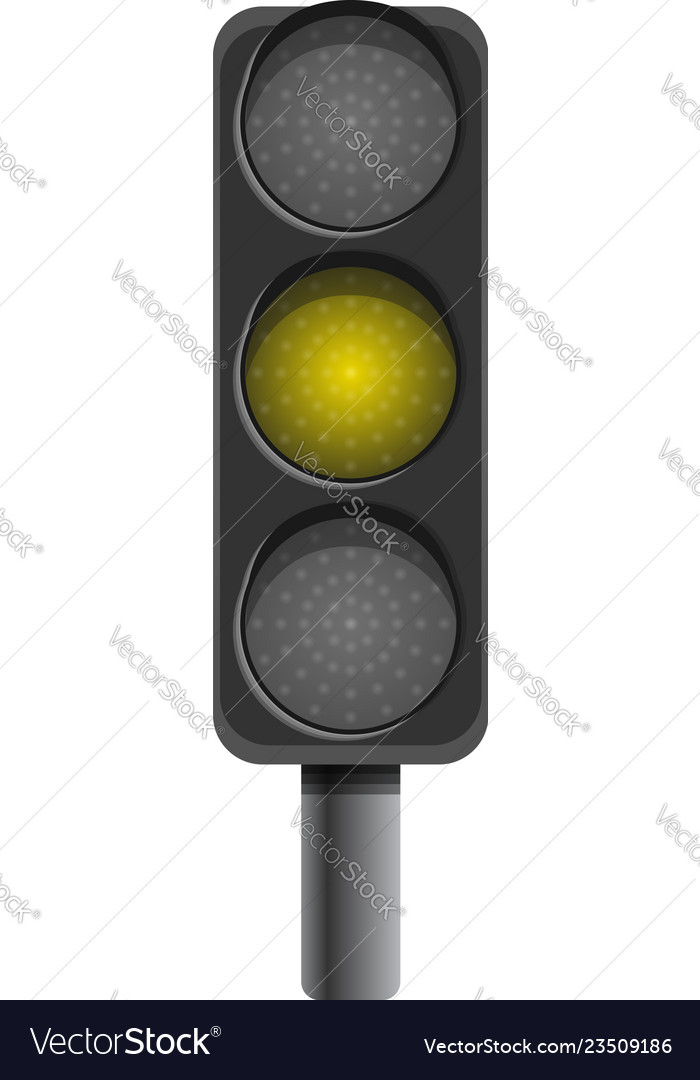 Pillar semaphore yellow light icon cartoon style Vector Image