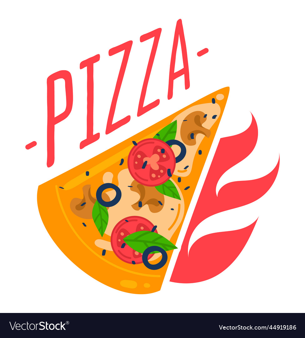 Pizza food logo for italian restaurant