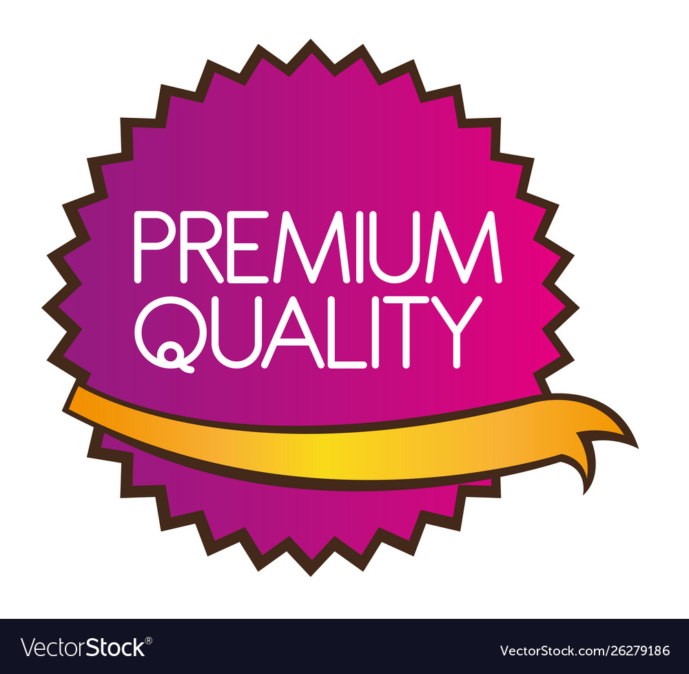 Premium quality star isolated over white vector image Premium quality star isolated over white
