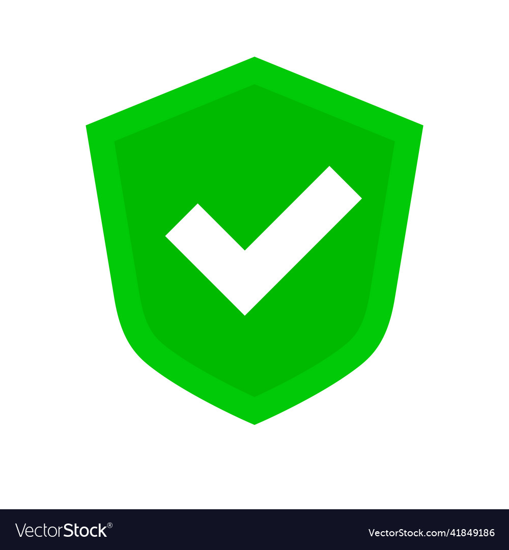 Shield with check mark security and authorization
