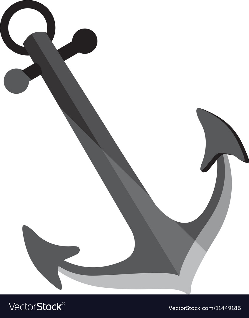 Silhouette of anchor icon Royalty Free Vector Image