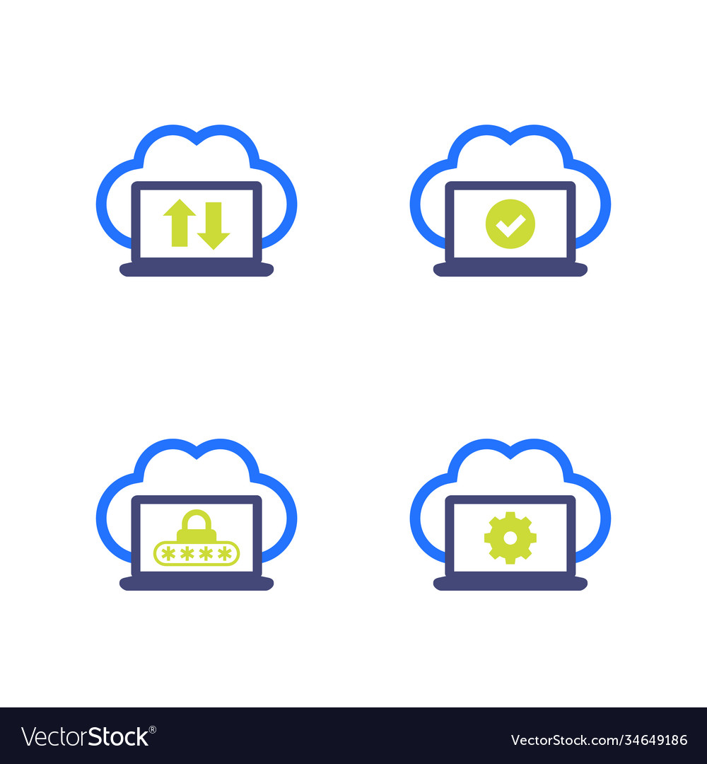 Sync with cloud protected data icons