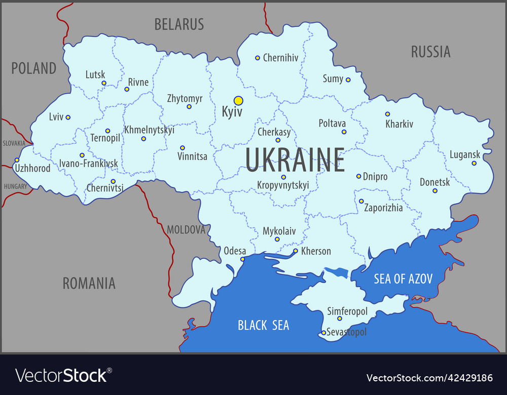 Ukraine map of the territory of the ukrainian Vector Image