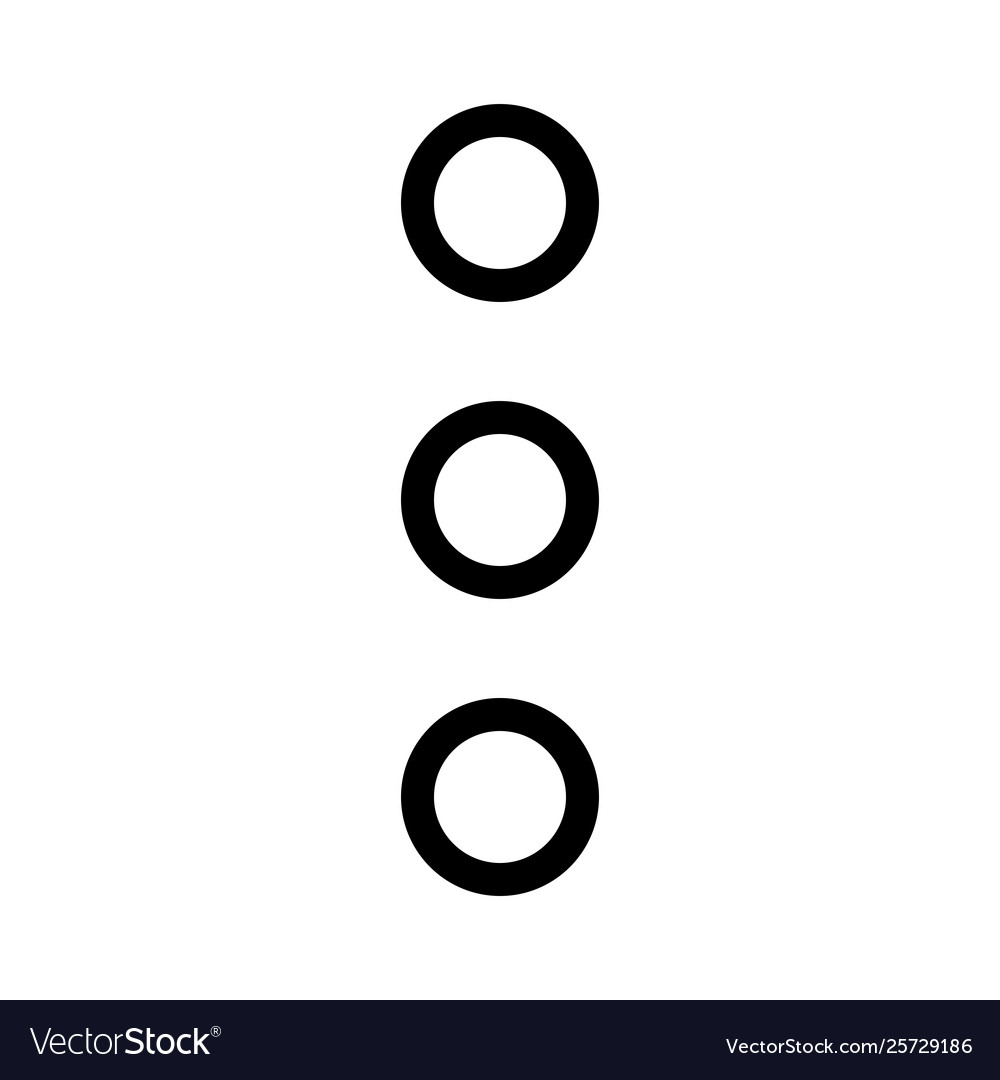 Vertical ellipsis menu with three dots expansion Vector Image