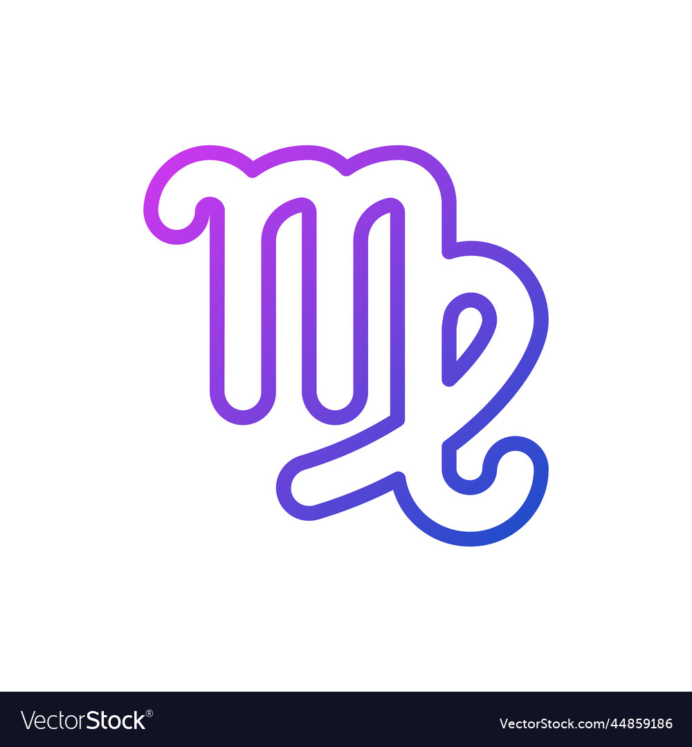 Virgo pixel perfect gradient linear icon vector image Virgo pixel perfect gradient linear icon
