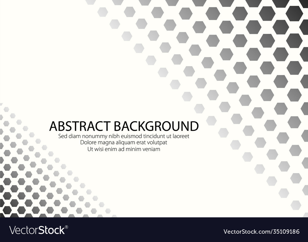 White background with black color hexagonal shape vector image White background with black color hexagonal shape