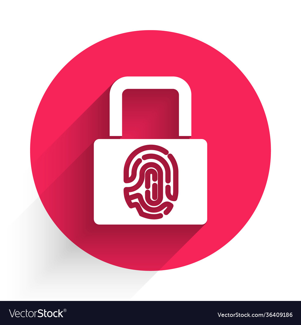 White fingerprint with lock icon isolated Vector Image White fingerprint with lock icon isolated