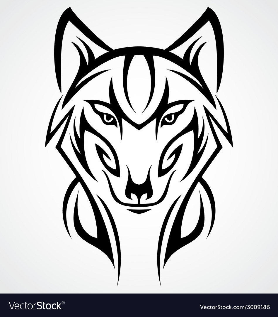 Wolf Head Tattoo Design Royalty Free Vector Image