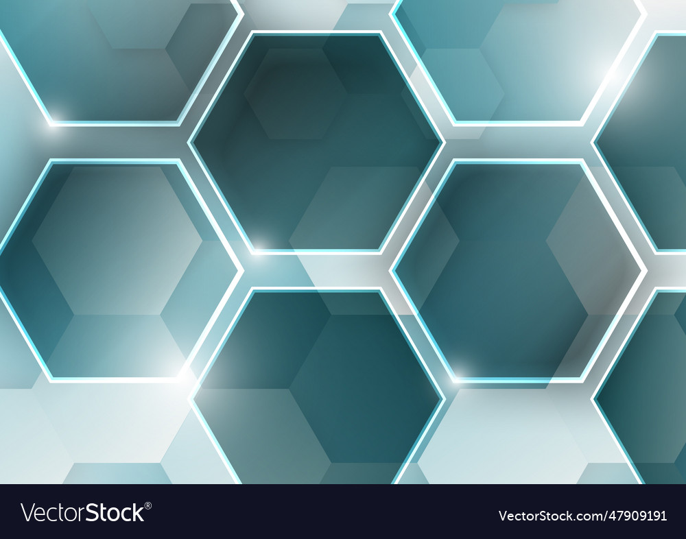 Abstract hexagon shape background digital