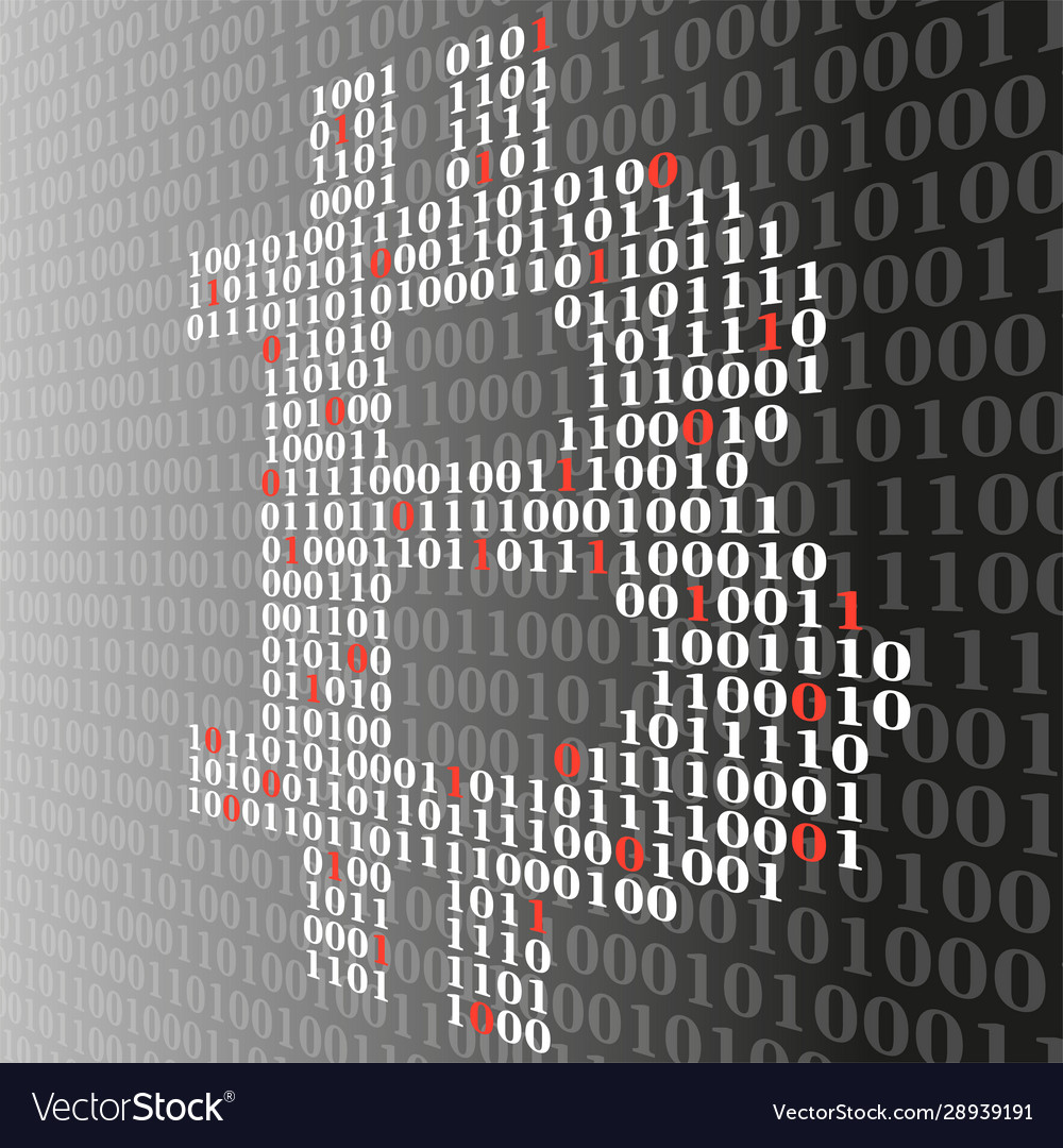 Abstract Sign Bitcoin Binary Code Technology Vector Image