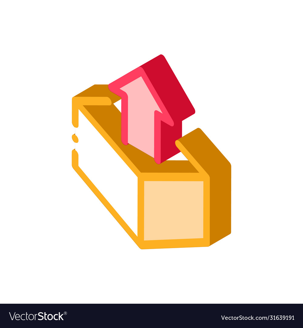 Box container with arrow agile element isometric vector image Box container with arrow agile element isometric