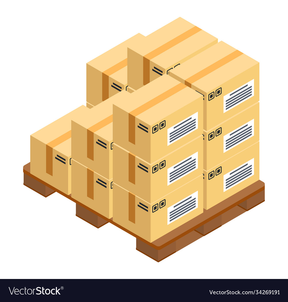 Boxen auf Holzpalette Posttransport