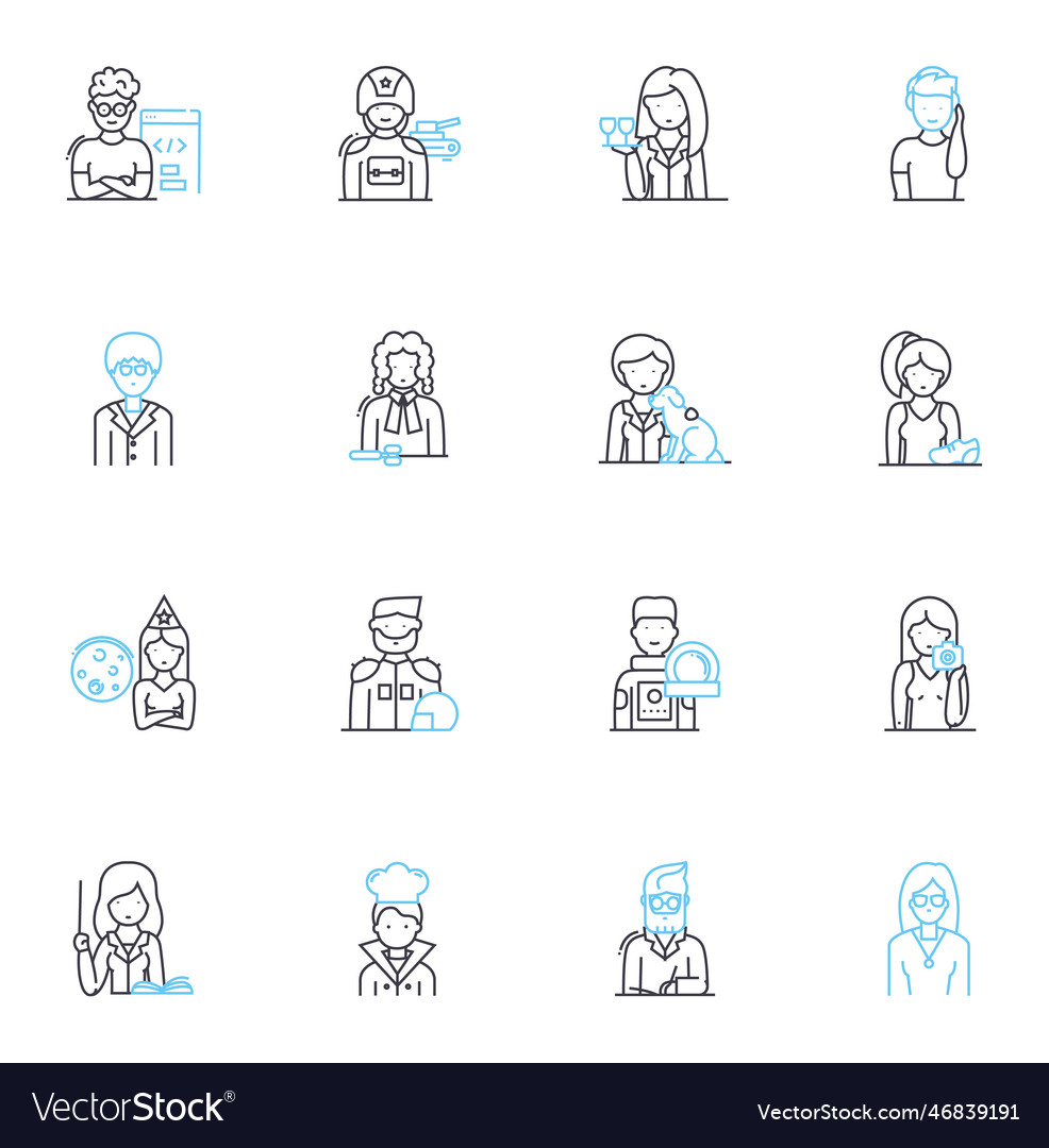 Consumer insights linear icons set behavior vector image Consumer insights linear icons set behavior