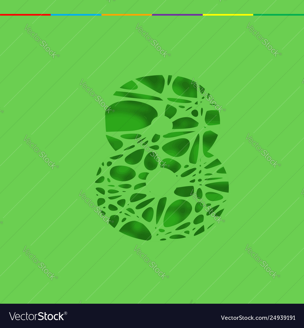 Cutout character from a fontset vector image Cutout character from a fontset