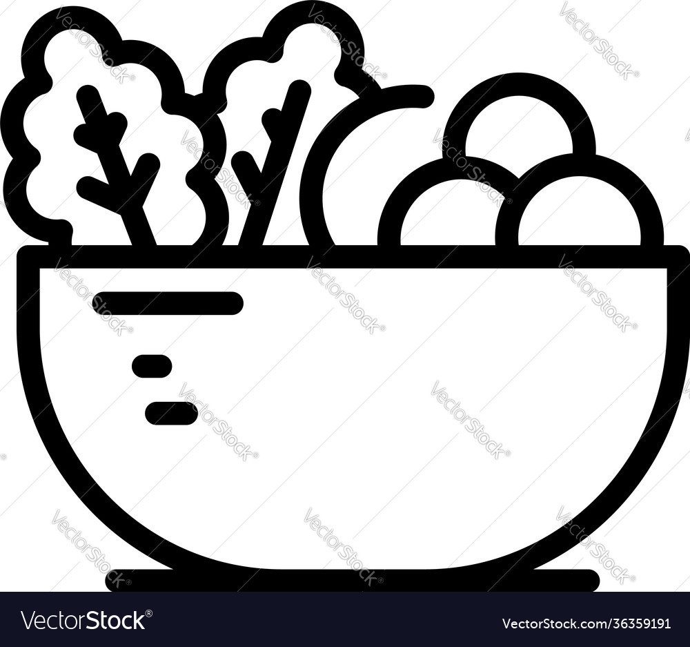 Dish fruit salad icon outline style Royalty Free Vector
