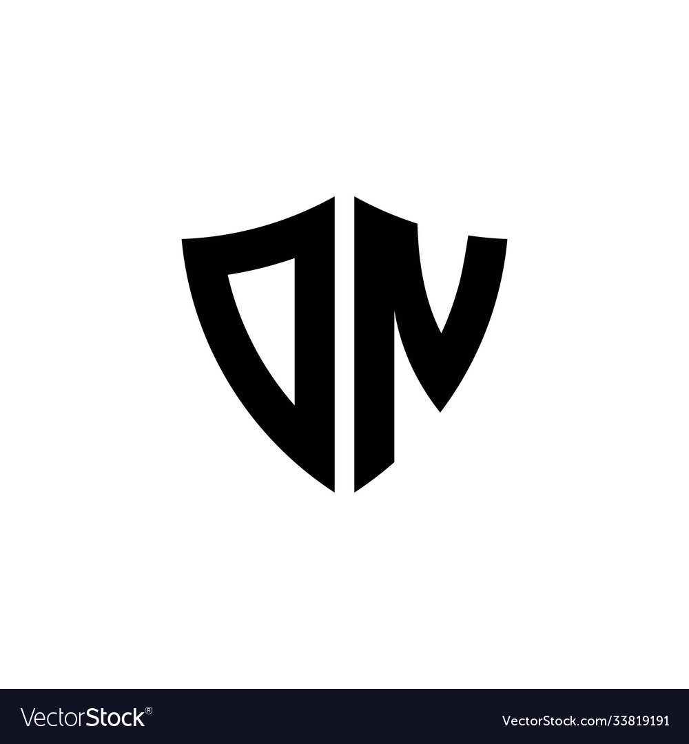 Dn monogram logo with shield shape design template