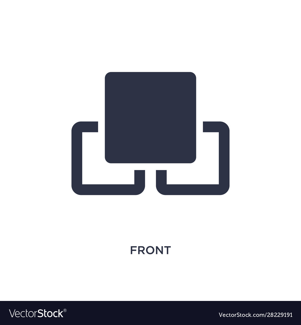 Front icon on white background simple element vector image Front icon on white background simple element
