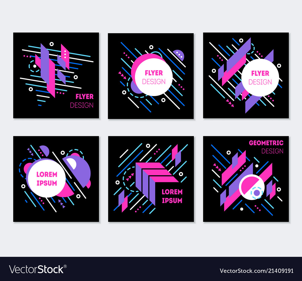 Geometric Abstract Colorful Flyers Poster Design Vector Image