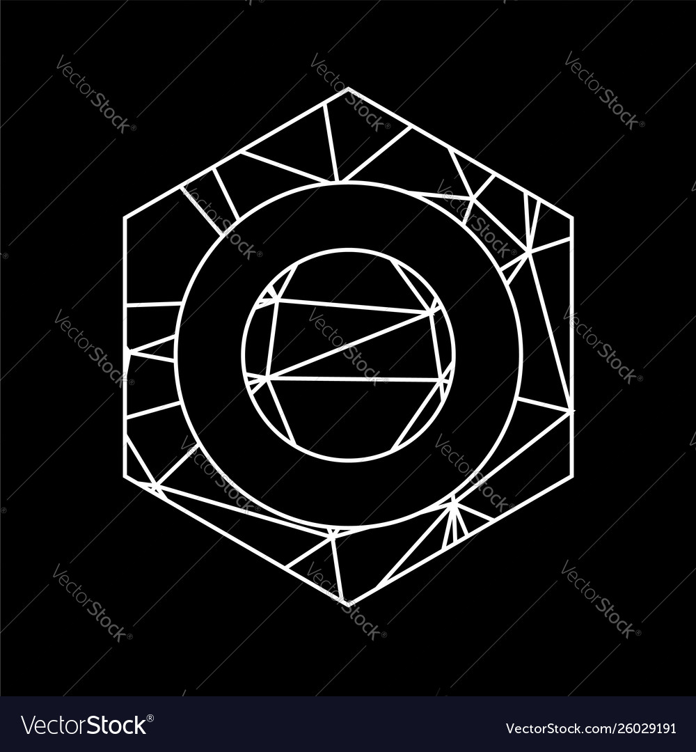 O geometric triangle blockchain font Vector Image O geometric triangle blockchain font