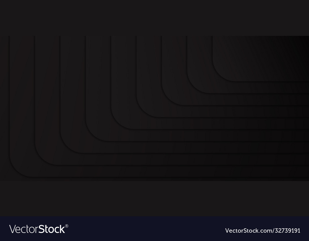 Overlap layer wave shape design black color vector image Overlap layer wave shape design black color