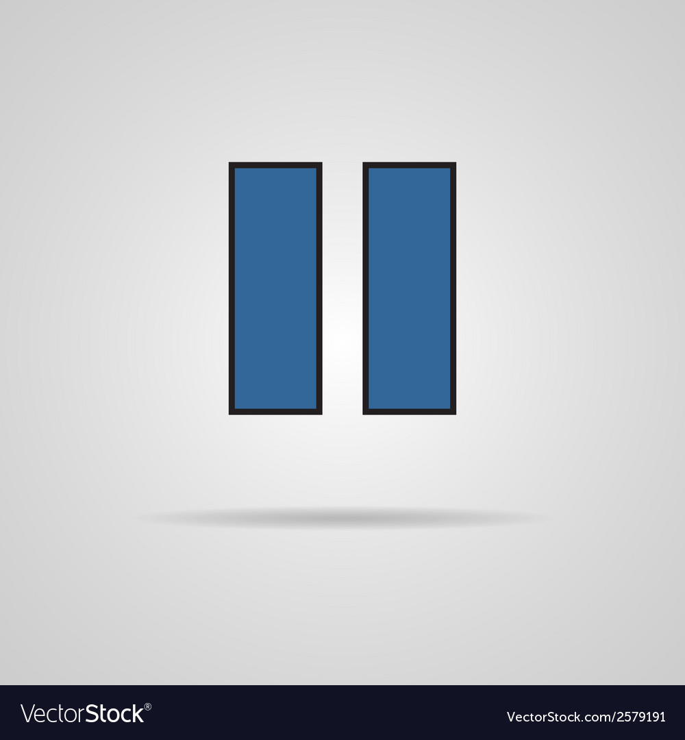 Pause blue web icon with shadow
