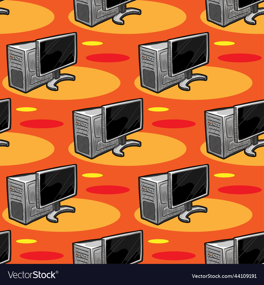 Pc seamless pattern for print or web design vector image Pc seamless pattern for print or web design
