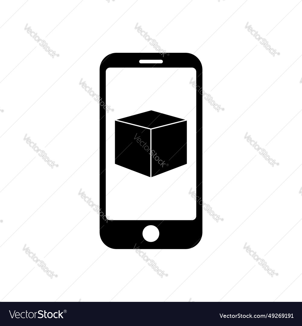 Phone with closed box icon symbol for app and web