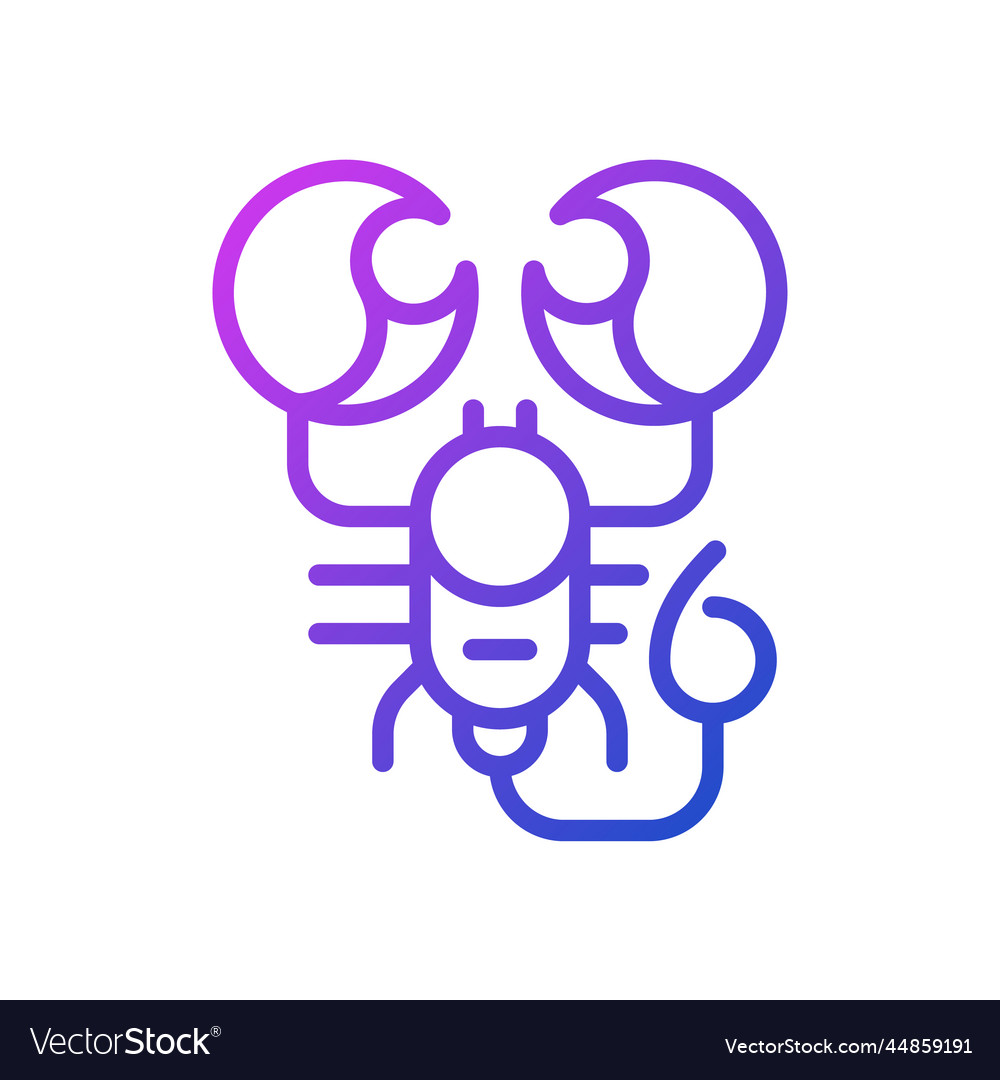 Scorpion pixel perfect gradient linear icon
