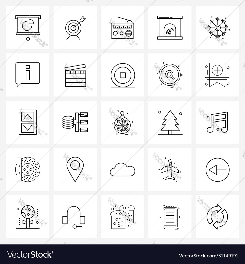 Set 25 simple line icons for web and print