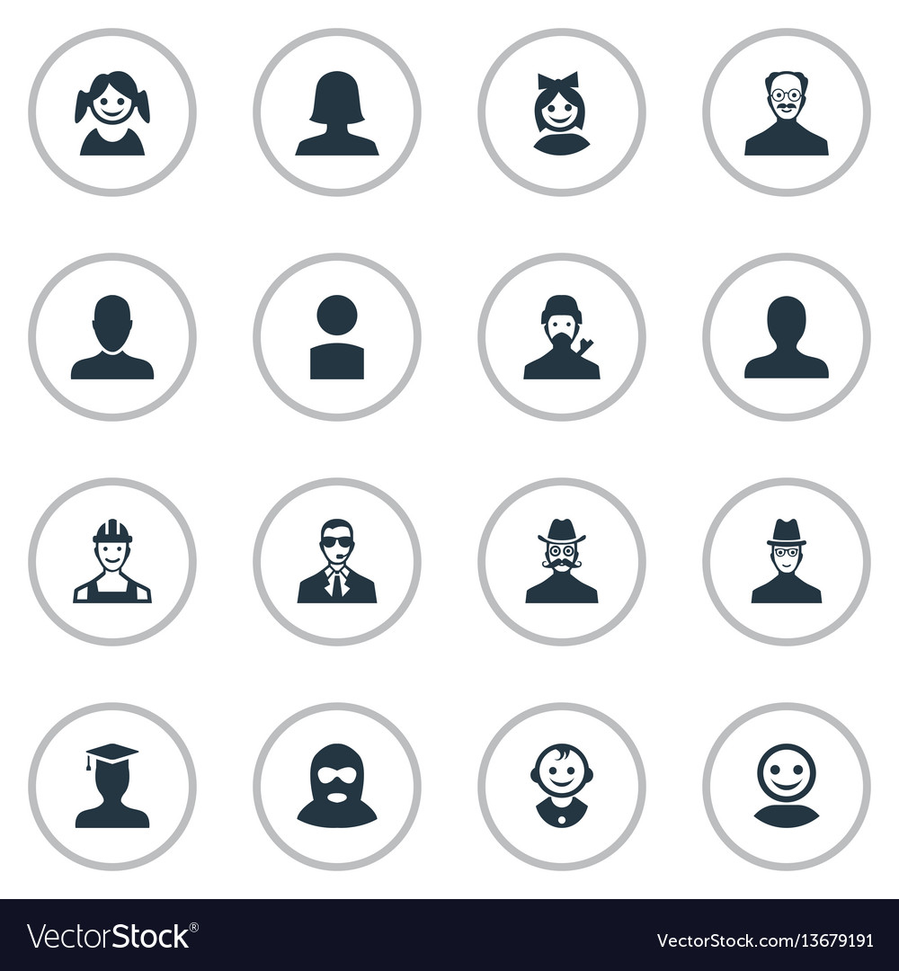 Set of simple member icons