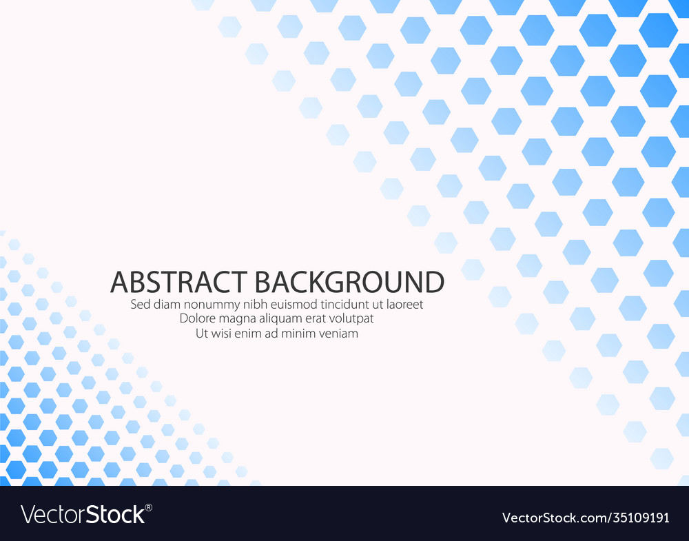 White background with blue color hexagonal shape vector image White background with blue color hexagonal shape