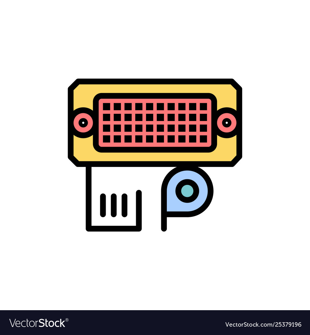 Adapteranschluss Dateneingang flaches Farbsymbol vector image Adapteranschluss Dateneingang flaches Farbsymbol