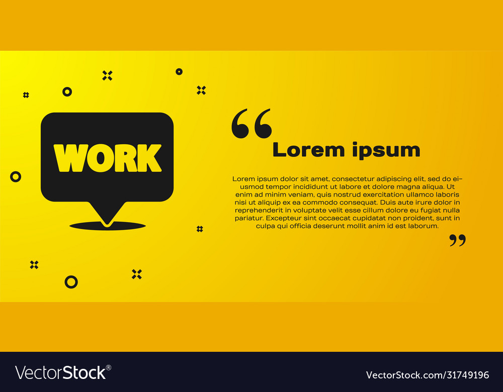 Black location with text work icon isolated vector image Black location with text work icon isolated