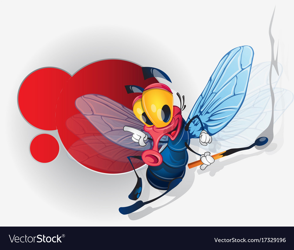 Funny fly cartoon character Royalty Free Vector Image