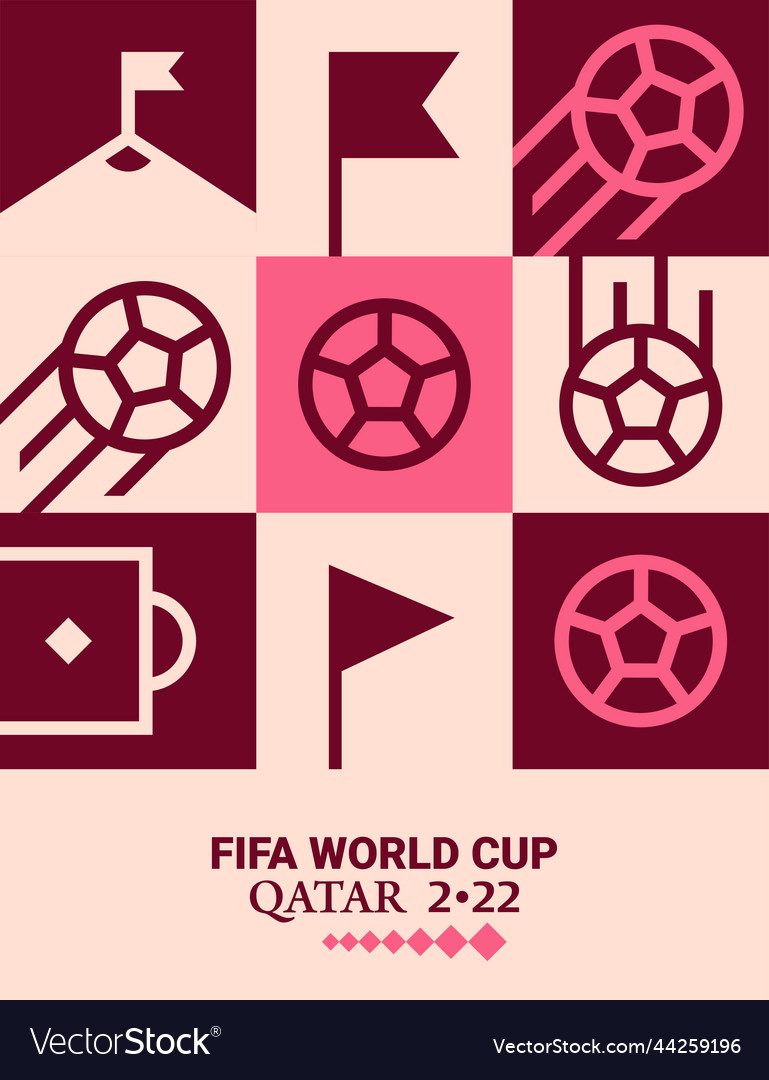 Qatar 2022 football world cup scoreboard poster free vector