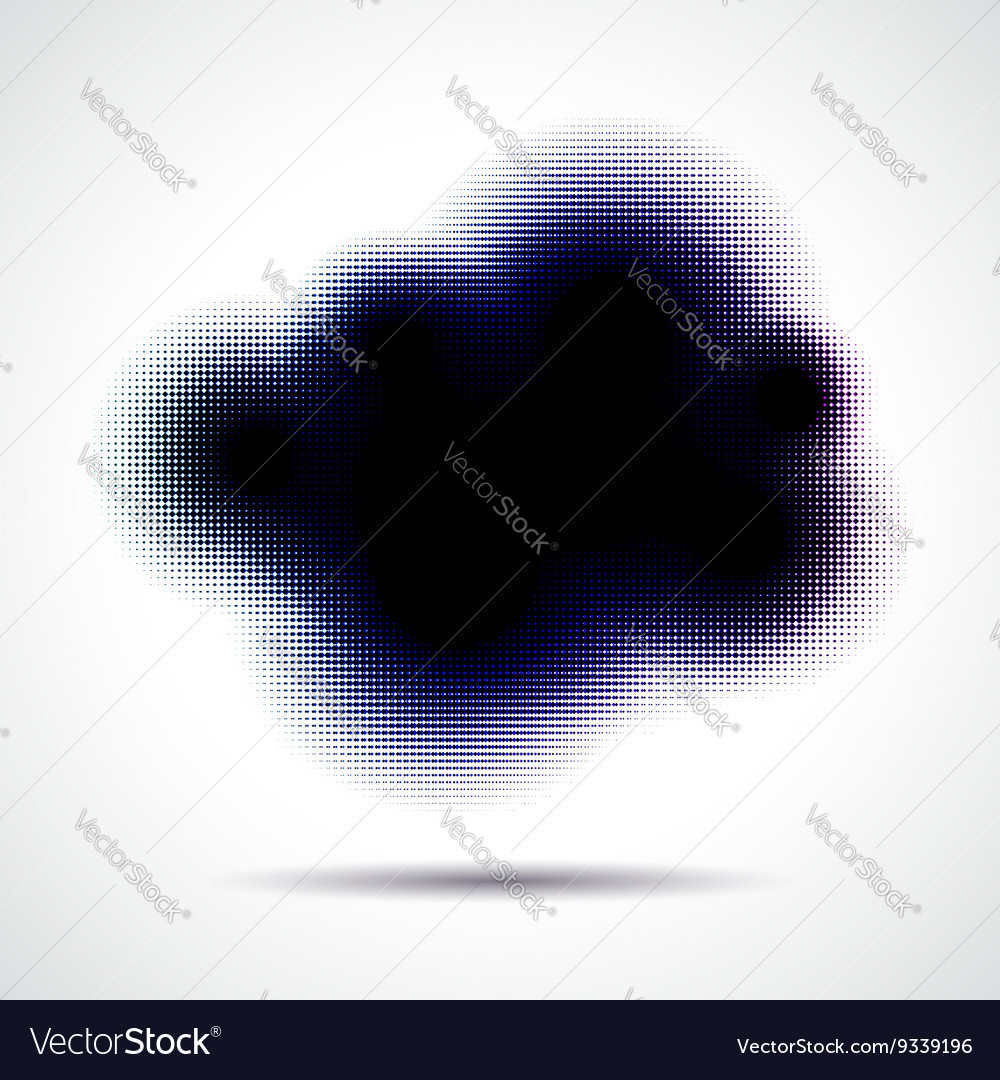 Halftone cloud shape with color aberrations