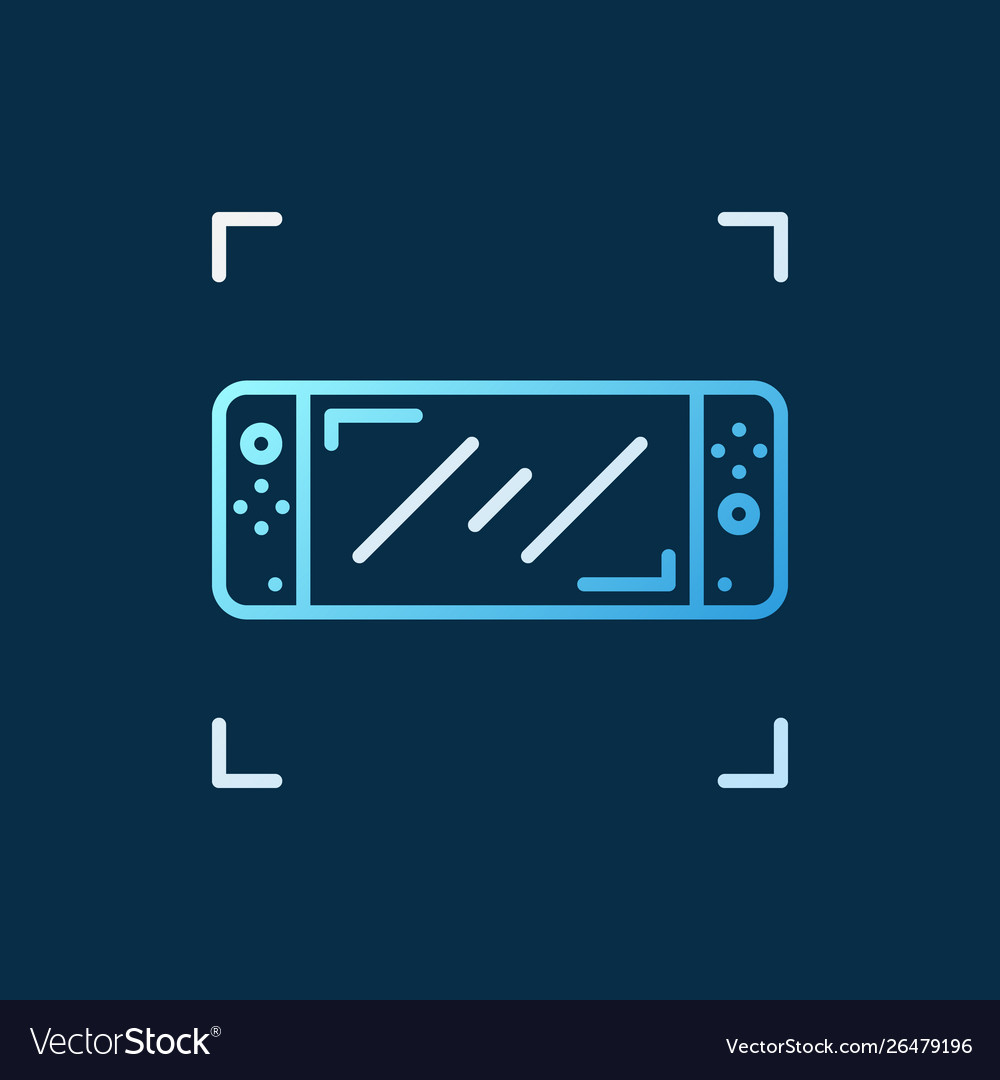 Handheld game console concept outline vector image Handheld game console concept outline