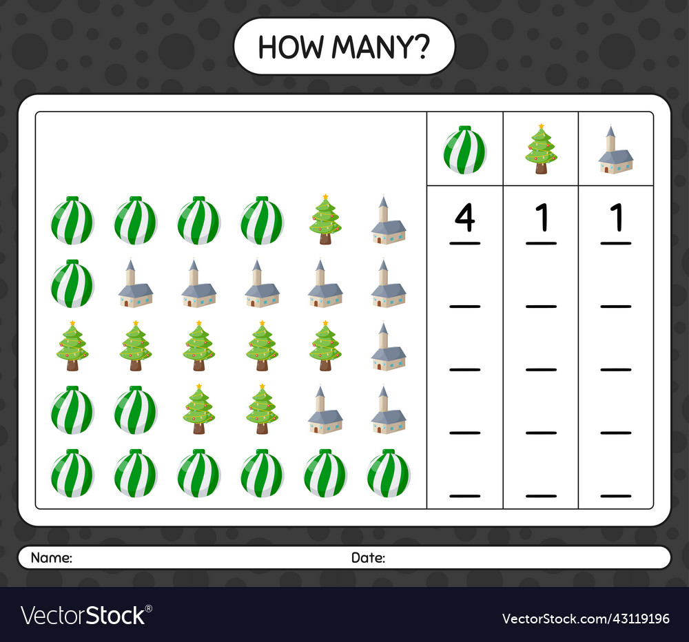 How many counting game with christmas icon