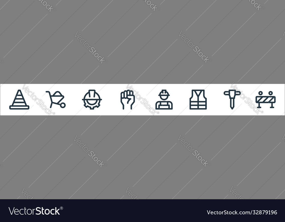 Labour day line icons linear set quality
