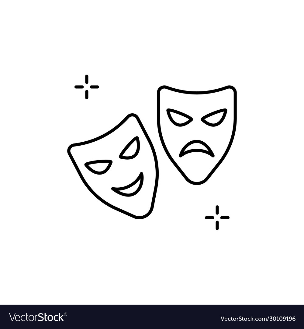 Mask icon simple line outline elements