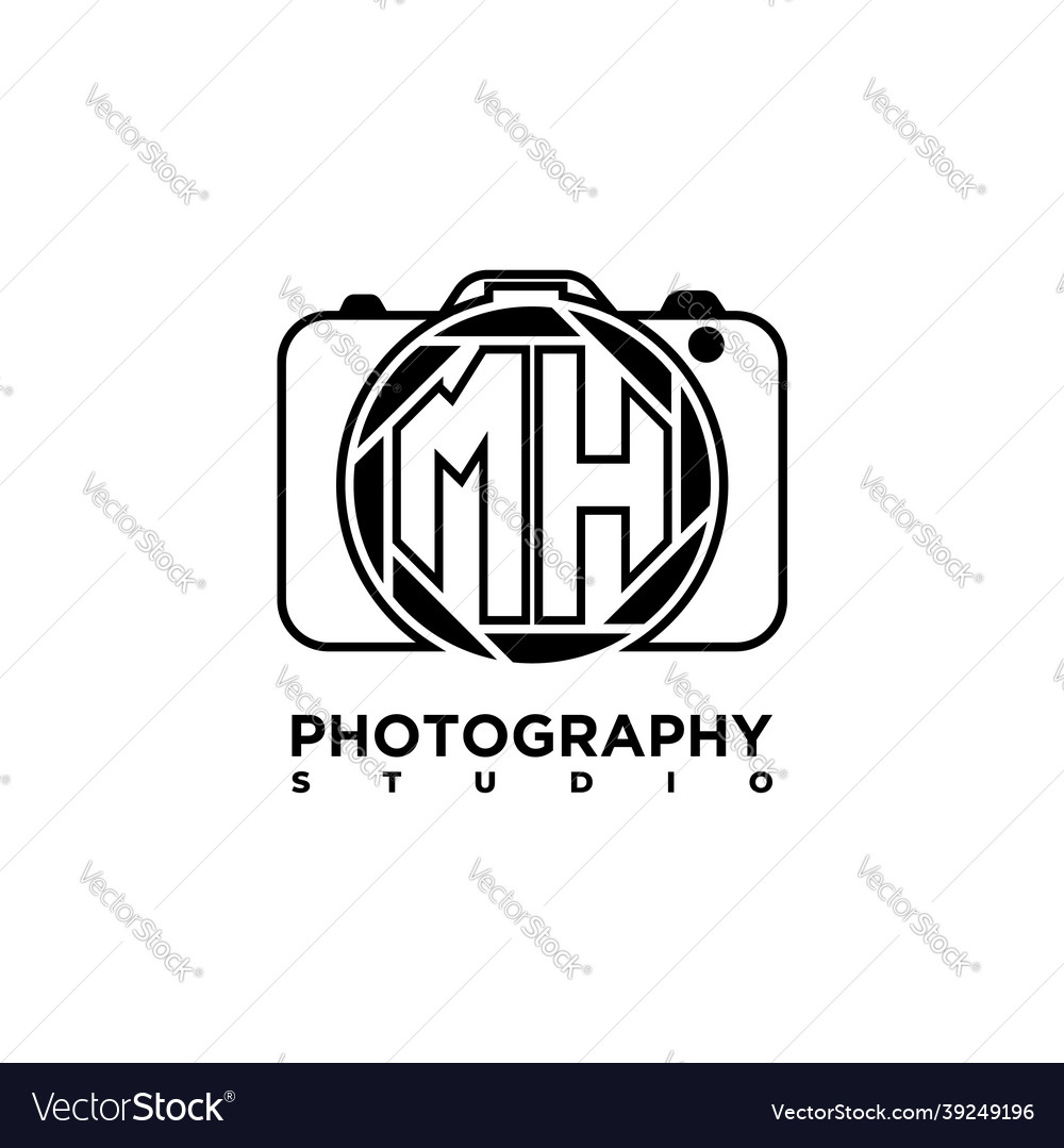 Mh letter photograph camera style