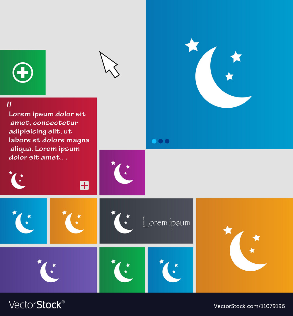 Moon icon sign buttons modern interface website