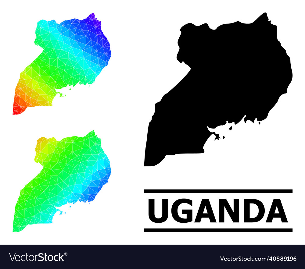 Polygonal spectrum map of uganda with diagonal Vector Image Polygonal spectrum map of uganda with diagonal