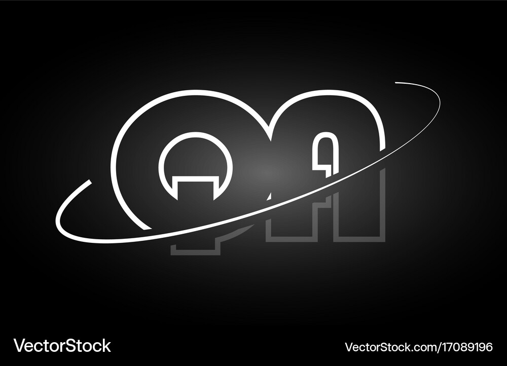 Qa q a letter alphabet logo black white icon Vector Image