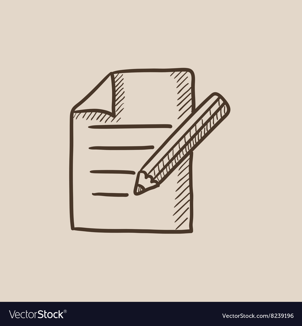 Taking note sketch icon