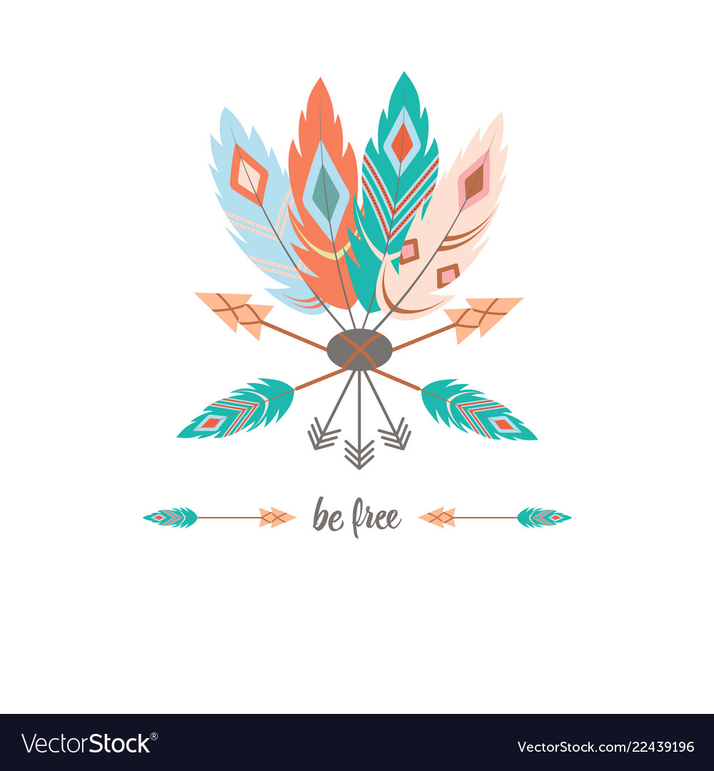 Tribal feathers background