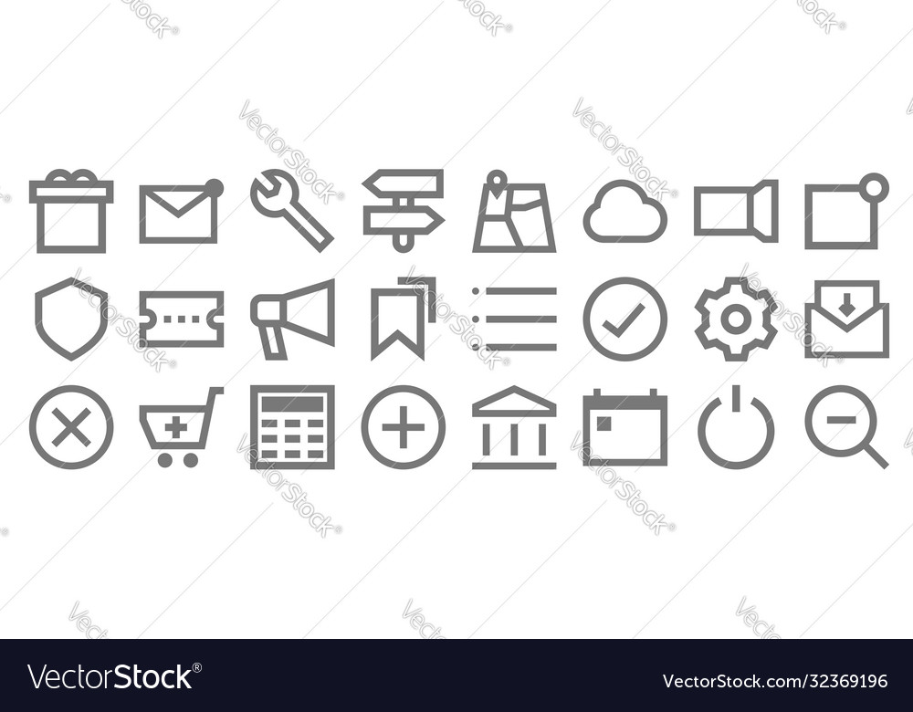 User interface line icons linear set quality Vector Image User interface line icons linear set quality