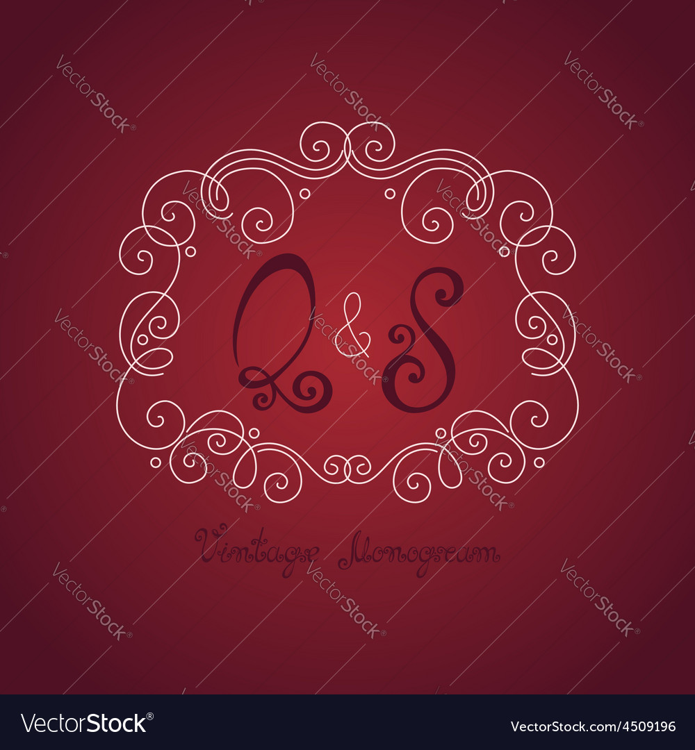 Vintage template with ornate monogram