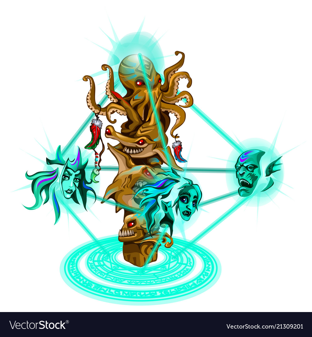A Magical Statue In Form Sea Creatures Royalty Free Vector A Magical Statue In Form Sea Creatures Royalty Free Vector